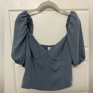 Aritzia Novella Top Shadow Blue